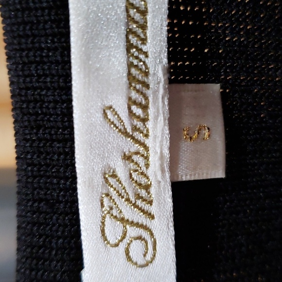 Shoshanna Black Embroidered Knit Illusion V-neck Dress Size S - Picture 7 of 8